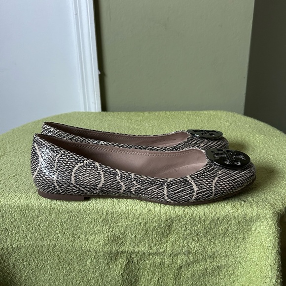 Tory Burch Minnie Reva Snake Print Ballet Flats - Picture 2 of 11